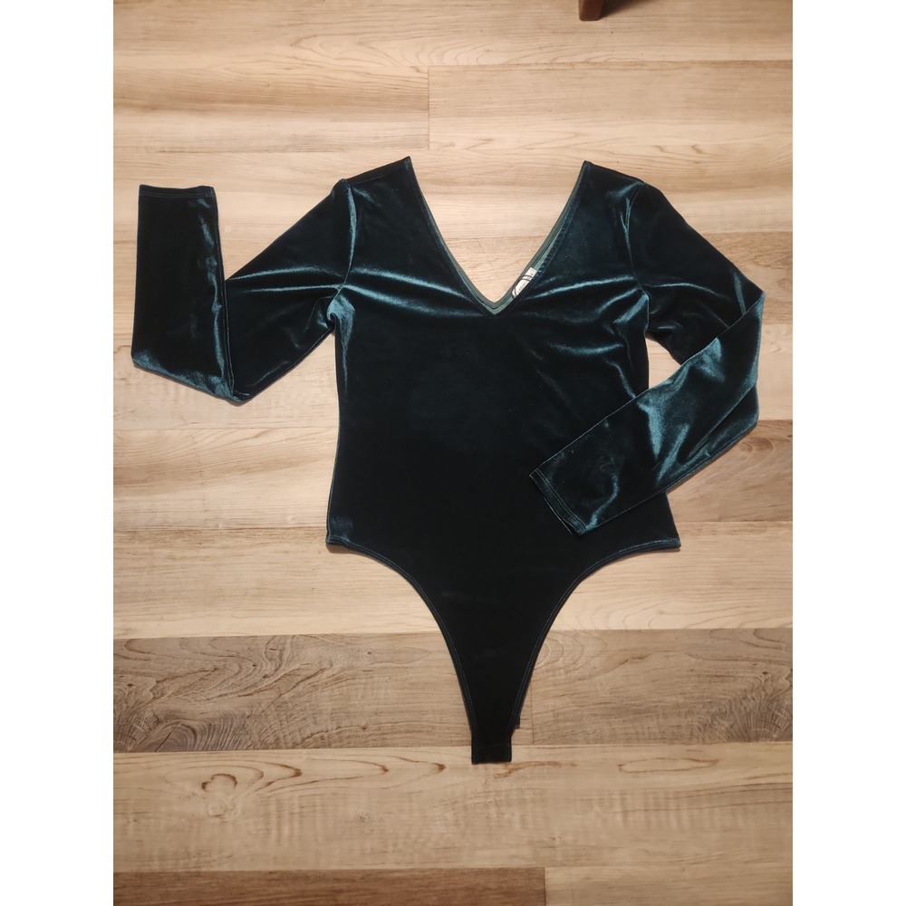 Womens Velvet Body Suit Green Nwt Urban Social XL